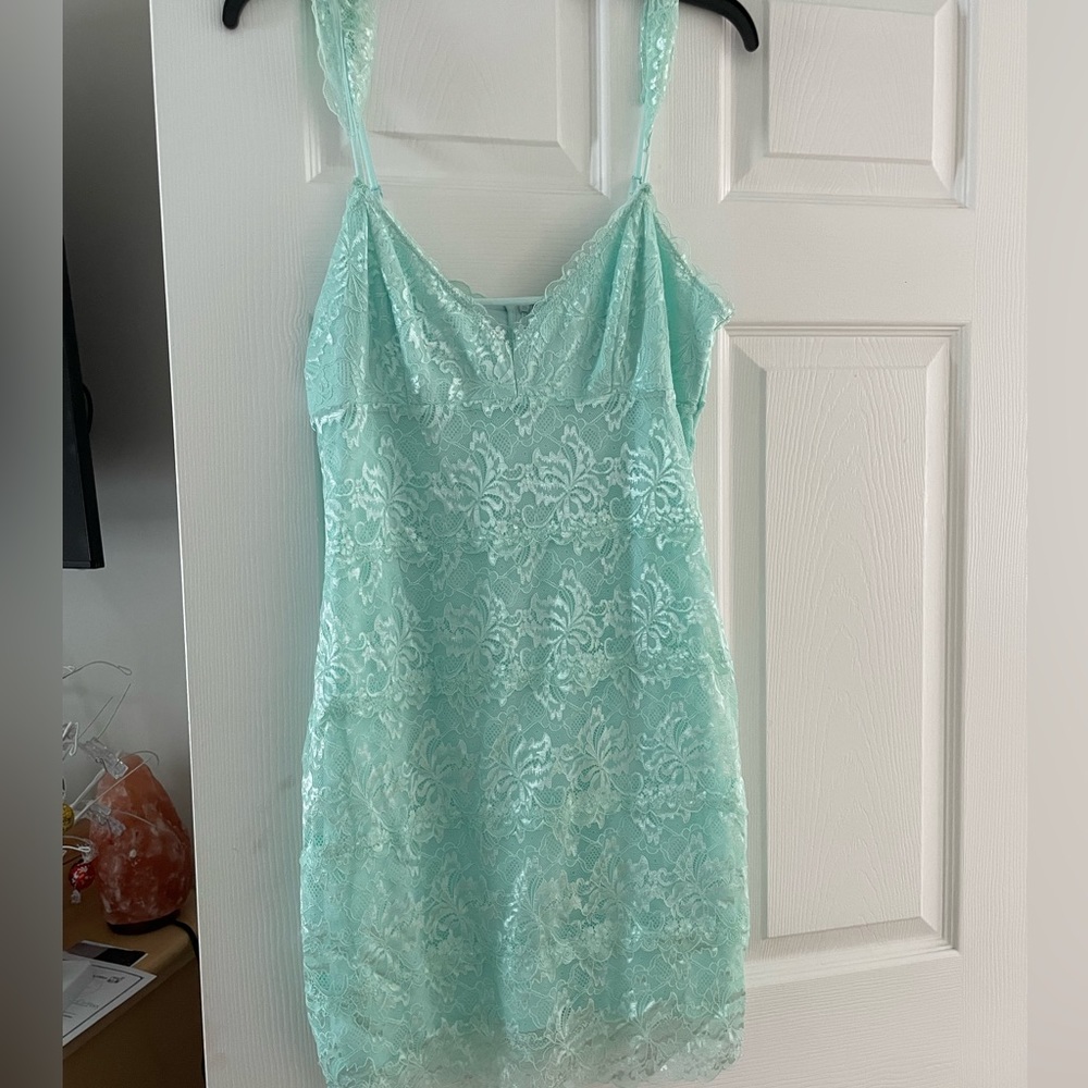 Minty Teal Lace Dress